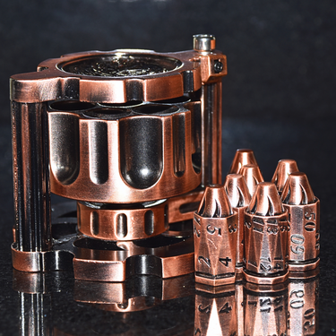 Metal Copper Revolver Bullet Dice Set